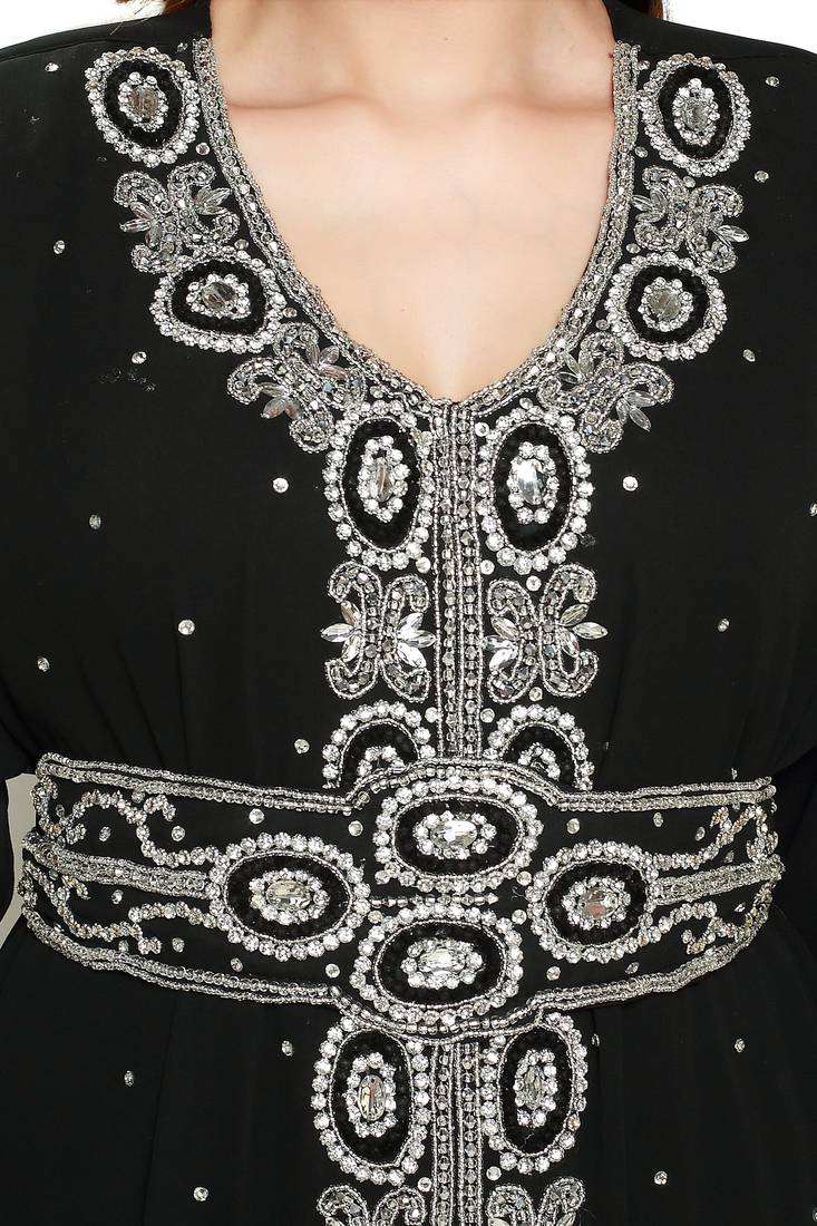 Black Morocan Arabic Islamic Kaftan Dress