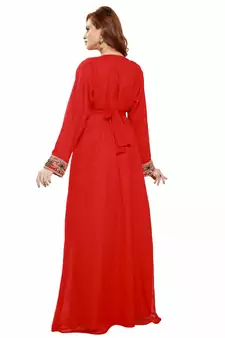 Red Eid Kaftan Dress Moroccan Kaftan Dress