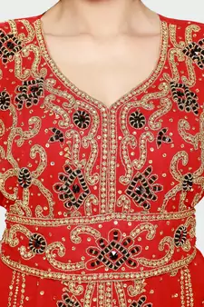 Red Eid Kaftan Dress Moroccan Kaftan Dress
