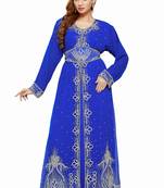 Royal blue Modern Islamic Arabic Kaftan Dress For Weddin Gown Party Wear Dress