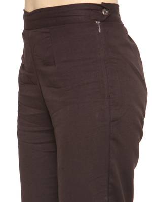 Grey woven cotton kurti with trouser 5
