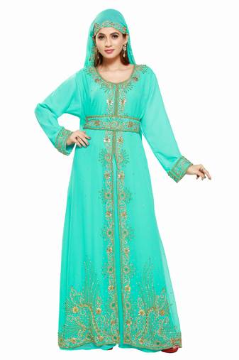 Phirozy New Modern Moroccan Arabic Eid Kaftan Dress For Women Gown
