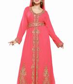 Tomato Morocan Arabic Islamic Kaftan Dress