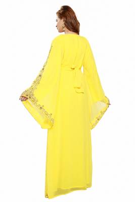 Yellow Eid Kaftan Dress Moroccan Kaftan Dress 2