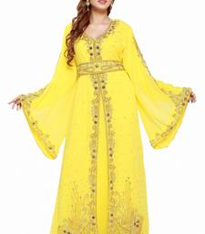 Yellow Eid Kaftan Dress Moroccan Kaftan Dress