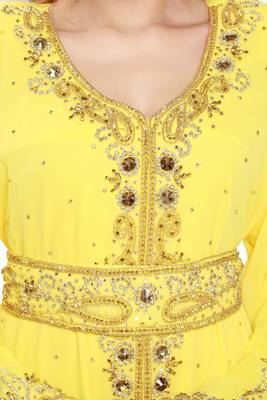 Yellow Eid Kaftan Dress Moroccan Kaftan Dress 3