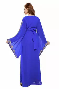 Royal blue  Moroccan Kaftan Islamic Moroccan Jalabiya Dress
