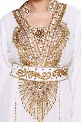 Inner Cream Jacket Red  New Moroccan Arabic Islamic Party Wear Party Dress For Women 2
