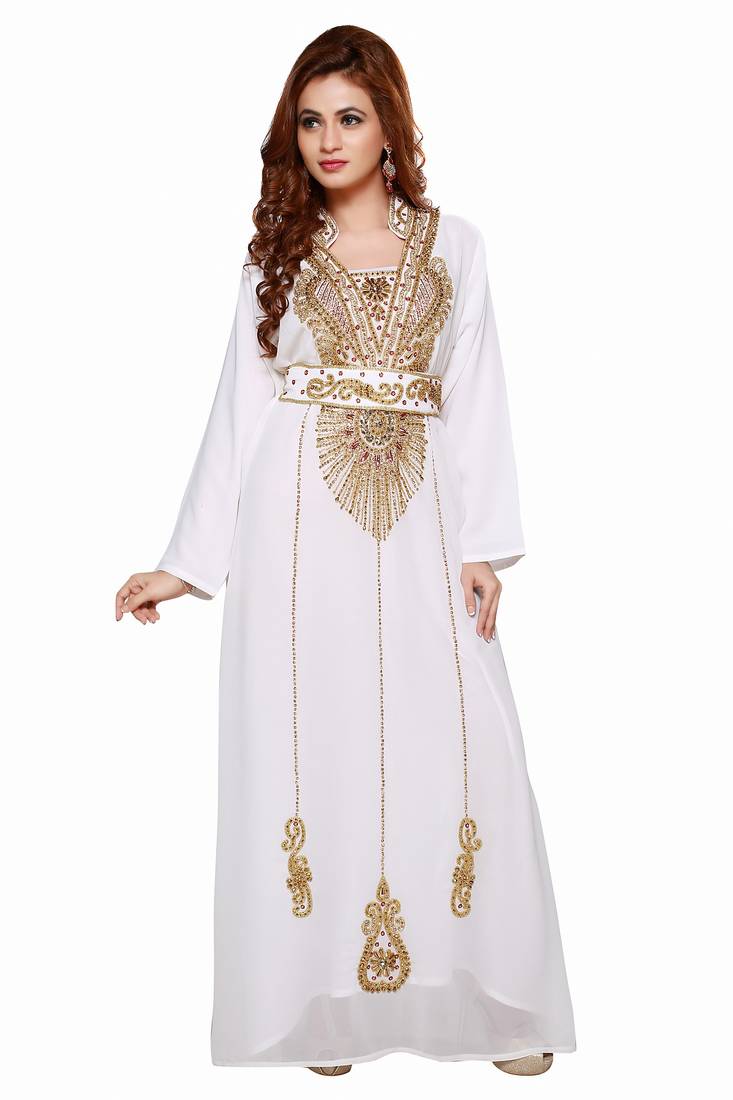 Inner Cream Jacket Red  New Moroccan Arabic Islamic Party Wear Party Dress For Women