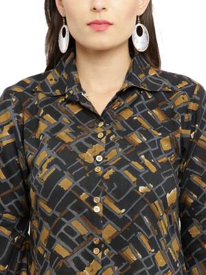 Indibelle Black woven rayon kurti with trouser 2