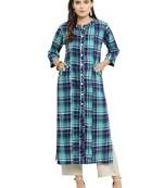 Indibelle Green woven rayon kurti with trouser