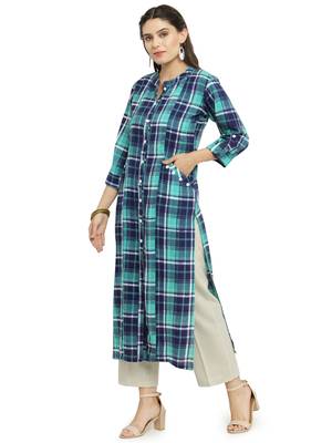 Indibelle Green woven rayon kurti with trouser 4