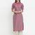 Wine woven cotton kurti with trouser