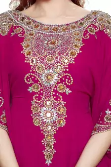 Wine Beautiful Moroccan Islamic Wedding Gown Party Wear Gown For Women