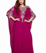 Wine Beautiful Moroccan Islamic Wedding Gown Party Wear Gown For Women