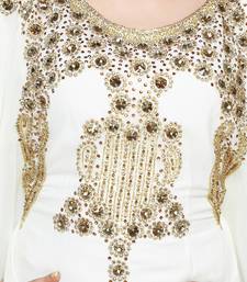 Off white Moroccan Arabic Islamic Kaftan Dress