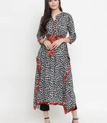 Indibelle Black woven rayon kurti with trouser
