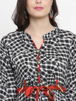 Indibelle Black woven rayon kurti with trouser 2