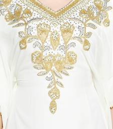 White Modern Islamic Arabic Kaftan Dress For Wedding Gown Party Wear Dress