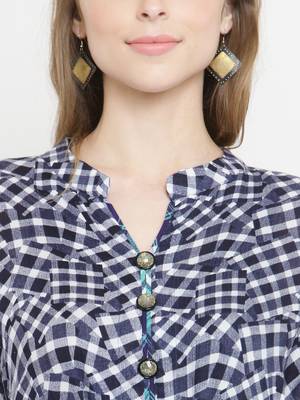 Indibelle Dark-blue woven rayon kurti with trouser 2