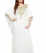 White Modern Islamic Arabic Kaftan Dress For Wedding Gown Party Wear Dress