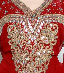 Maroon  Moroccan Kaftan Islamic Moroccan Jalabiya Dress