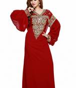 Maroon  Moroccan Kaftan Islamic Moroccan Jalabiya Dress