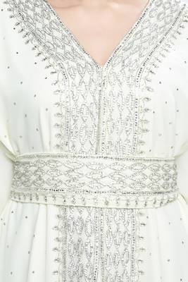 Off white New Moroccan Arabic Islamic Party Wear Party Dress For Women 2