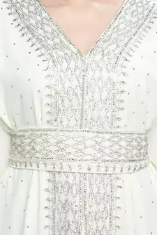 Off white New Moroccan Arabic Islamic Party Wear Party Dress For Women