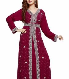 Maroon Royal  Moroccan Beautiful Zari Work Jilbab Jalabiya Kaftan Dress