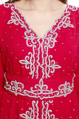 Red New Hand Embroidery Work By Al Mehraan Fashion For Women Gown 2