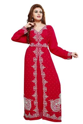 Red New Hand Embroidery Work By Al Mehraan Fashion For Women Gown 1