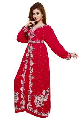 Red New Hand Embroidery Work By Al Mehraan Fashion For Women Gown 3