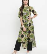 Indibelle Multicolor woven cotton kurti with trouser