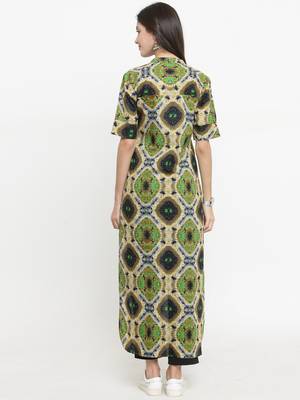 Indibelle Multicolor woven cotton kurti with trouser 3