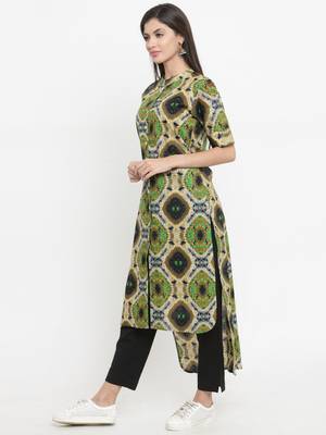 Indibelle Multicolor woven cotton kurti with trouser 4