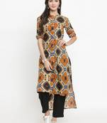 Indibelle Multicolor woven cotton kurti with trouser