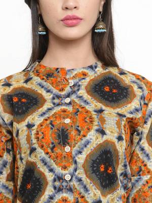 Indibelle Multicolor woven cotton kurti with trouser 2