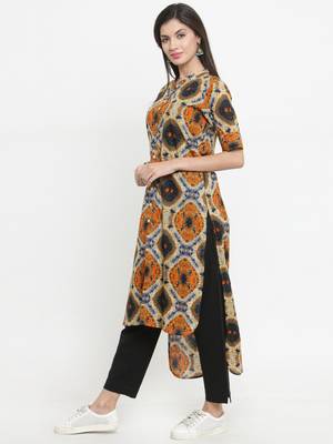 Indibelle Multicolor woven cotton kurti with trouser 4