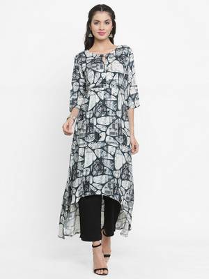 Indibelle Dark-green woven rayon kurti with trouser 1