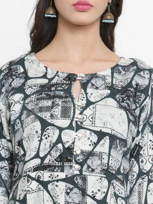Indibelle Dark-green woven rayon kurti with trouser 2
