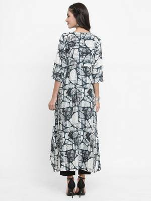 Indibelle Dark-green woven rayon kurti with trouser 3