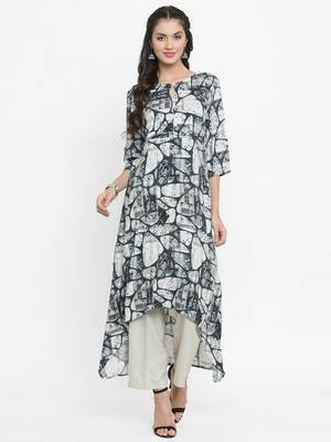 Dark-green woven rayon kurti with trouser 1