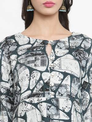 Dark-green woven rayon kurti with trouser 2