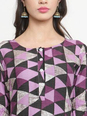 Indibelle Purple woven rayon kurti with trouser 2