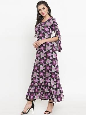 Indibelle Purple woven rayon kurti with trouser 4