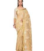 Mimosa Beige Woven Chiffon Saree With Blouse