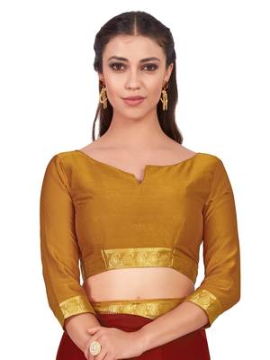 Mimosa Red Woven Crepe Saree With Blouse 5