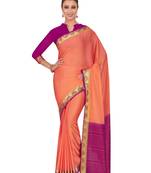 Mimosa Orange Woven Crepe Saree With Blouse