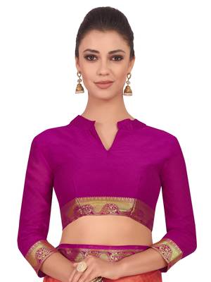 Mimosa Orange Woven Crepe Saree With Blouse 5